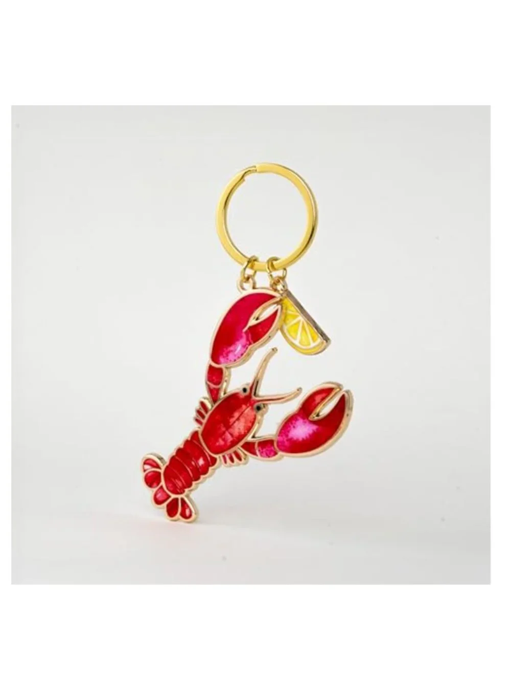Lobster Bag Charm Keychain Hard Enamel Metal Keyring